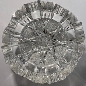 Vintage Heavy Cut Crystal Ashtray